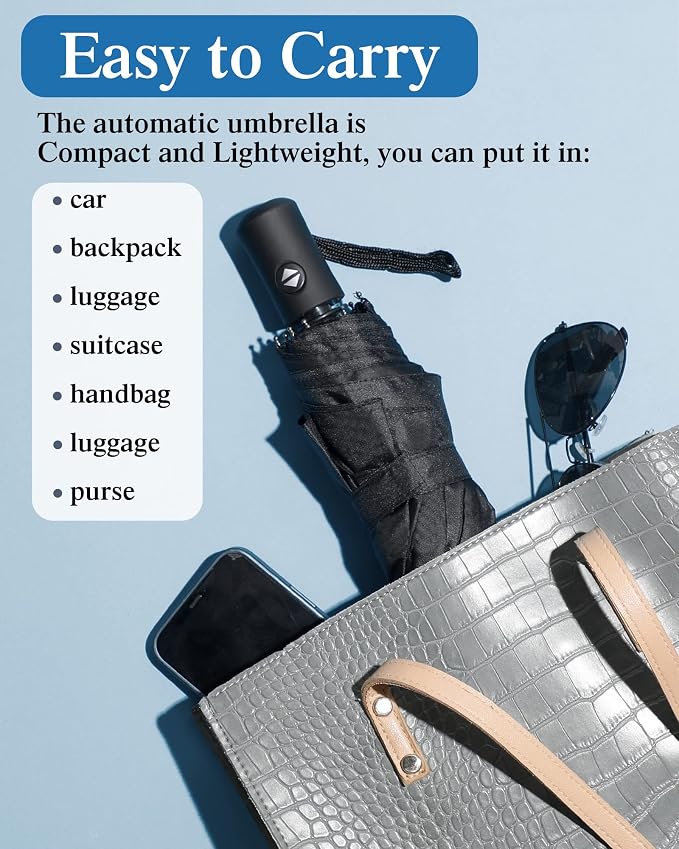 Yahenda 4 Pack Windproof Travel Umbrellas Bulk Automatic Open and Close