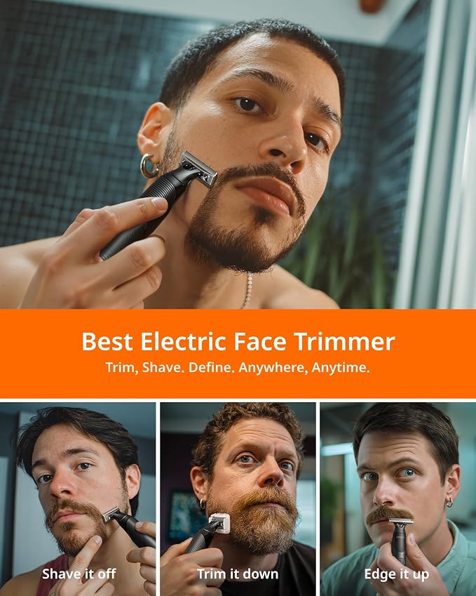 Beard & Nose Hair Trimmer Kit, 12 in 1 Rotating Comb, Travel Body Hair Electric