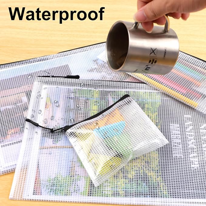 25pcs Multisize Mesh Zipper Pouch Bags, Waterproof Zipper Bag, 8 Sizes