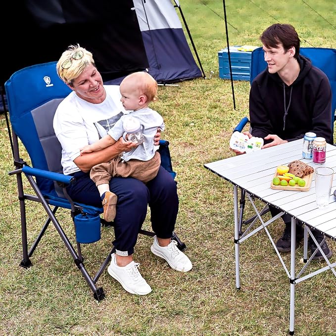 EVER ADVANCED Oversized Folding Camping Chair,