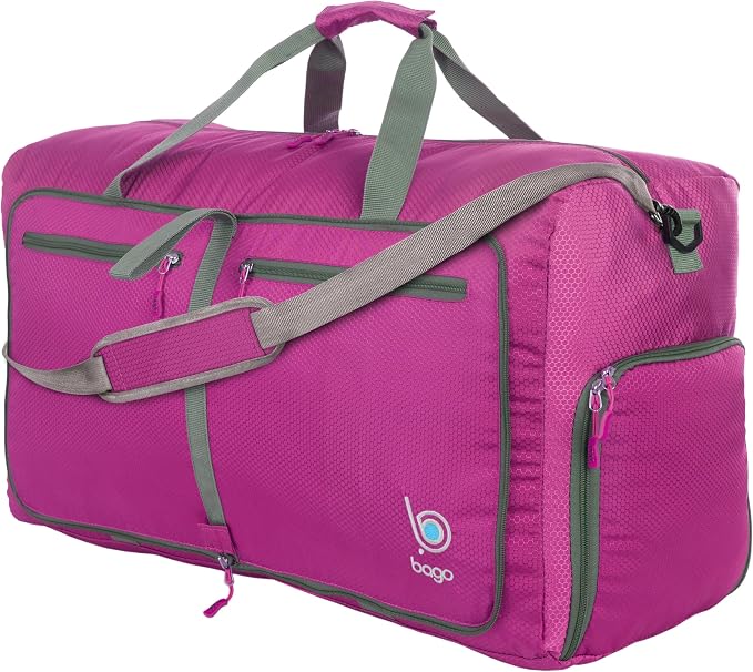 Bago Foldable Duffel Bags for Traveling Women & Men - 60L Medium Packable