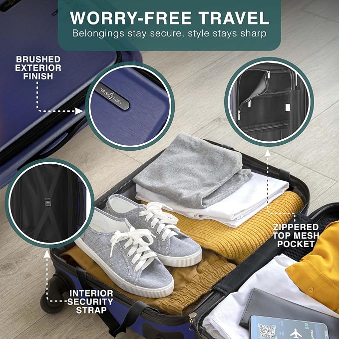 Luggage Sets 3 Piece, 22 Inch Carry on Luggage and 24 Inch Suitcases