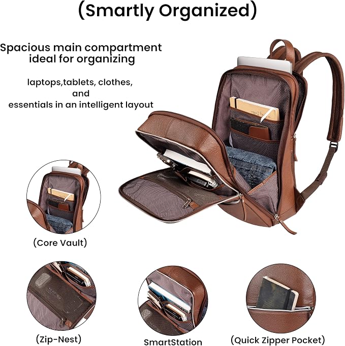 LEATHER VILLAGE Leather Laptop Backpack