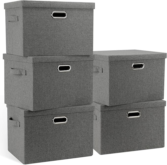 Large 17" 36 Quart Collapsible Stackable Storage Bins