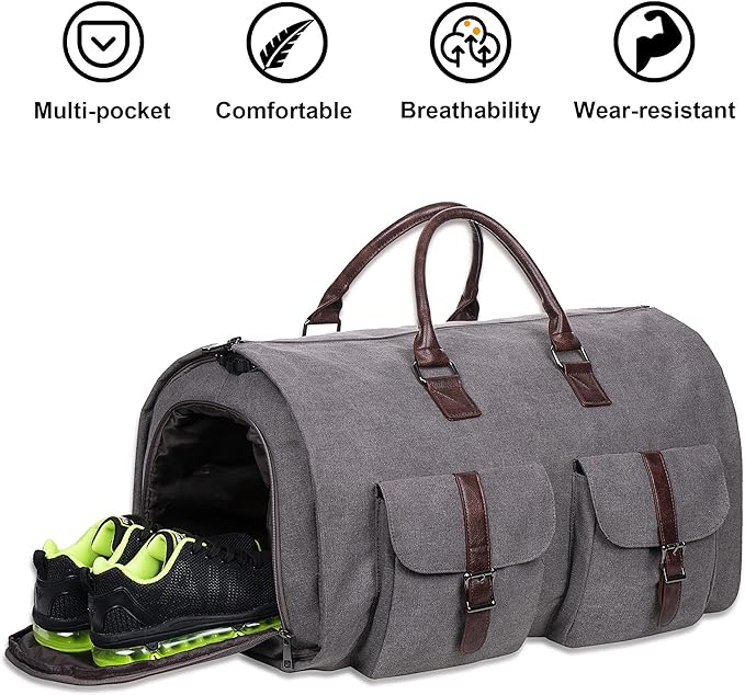 seyfocnia Convertible Travel Garment Bag, Carry on Garment Duffel Bag