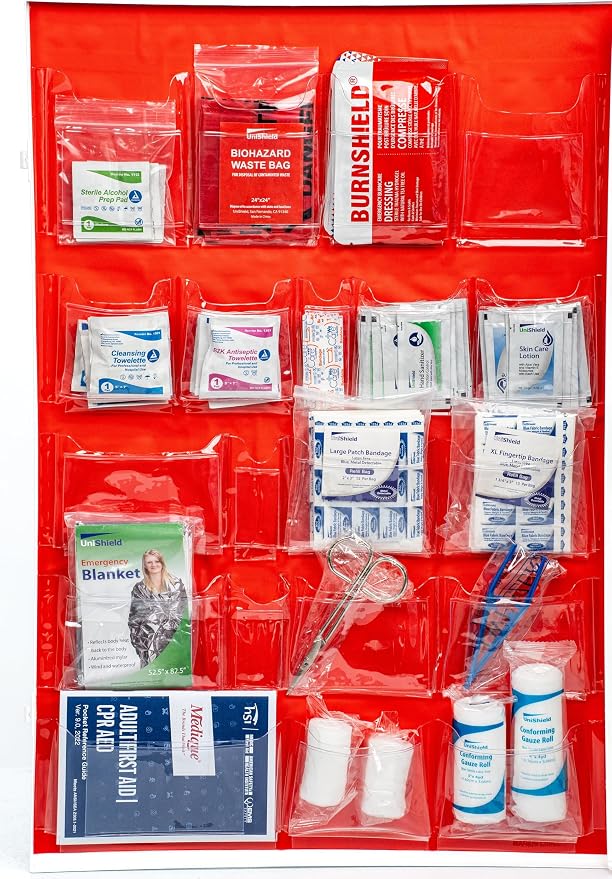 4-Shelf Restaurant Metal 1st Aid Cabinet Class A, Large Capacity First Aid Wall