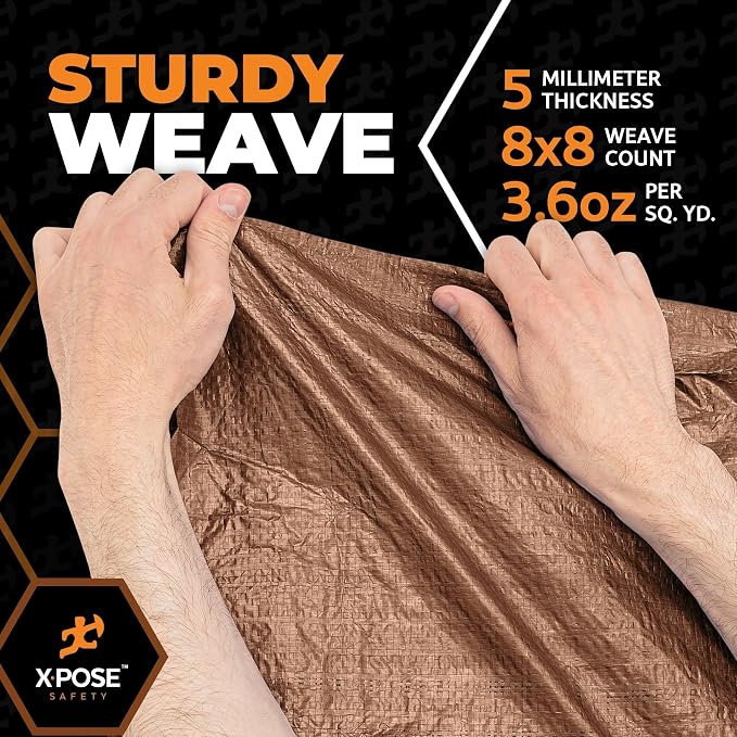 Multipurpose Protective Cover Brown Poly Tarp 6' x 8'