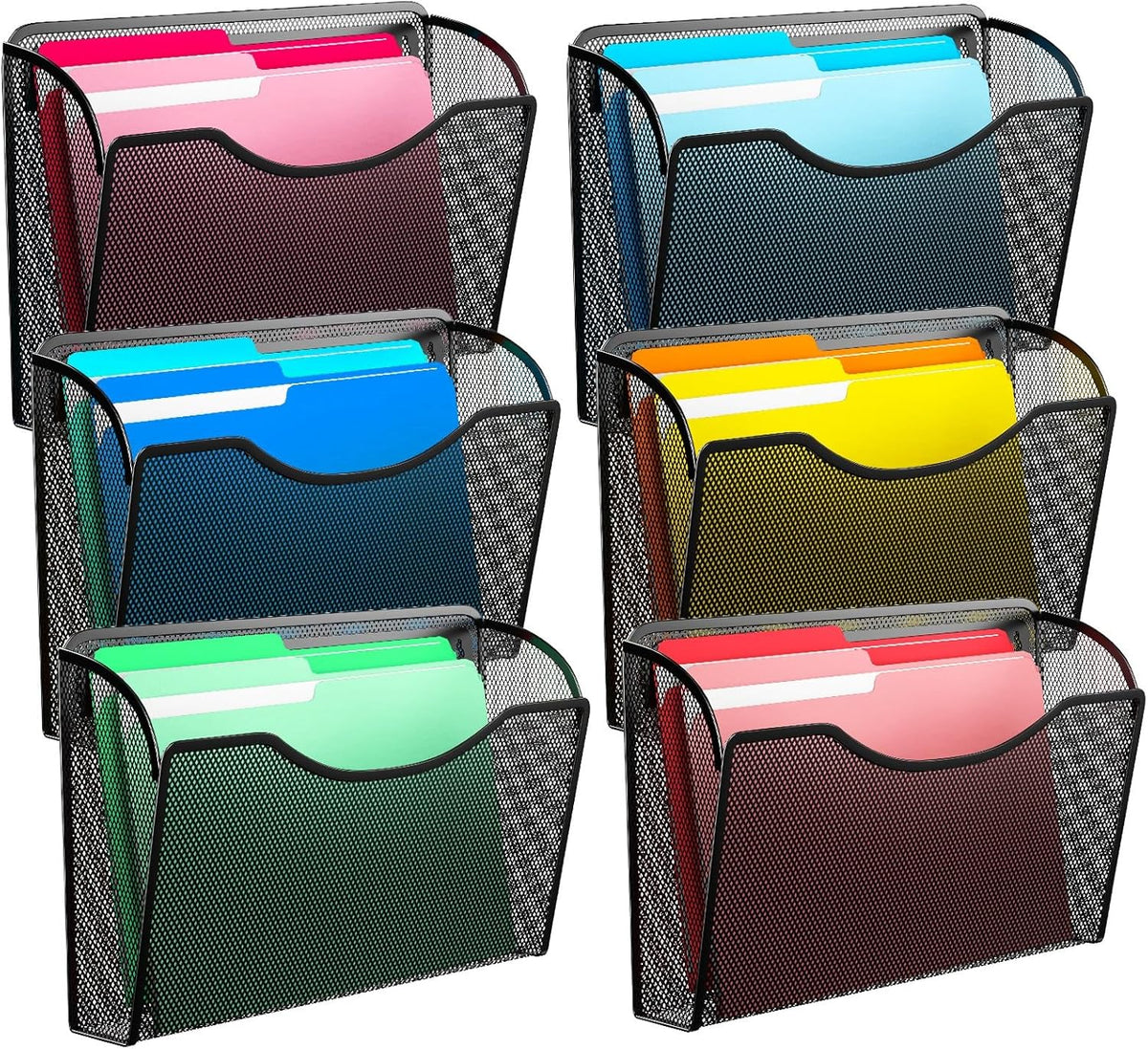 Wall File Organizer,Hanging Wall Mounted File Folder Binder Holder Mail Organizer for Office,Home and School Supplies