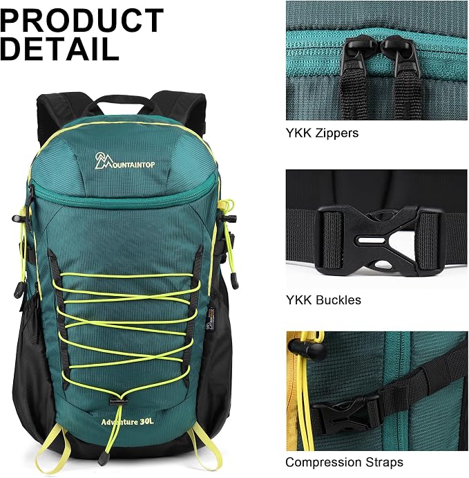 MOUNTAINTOP Hiking Backpack, 30L Camping Backpack, Men Women Hiking Daypack