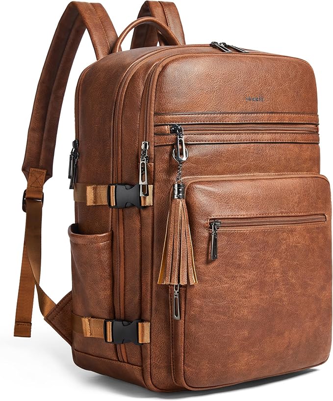 Shrrie Laptop Backpack for Women, Vegan Leather Backpack Work Computer