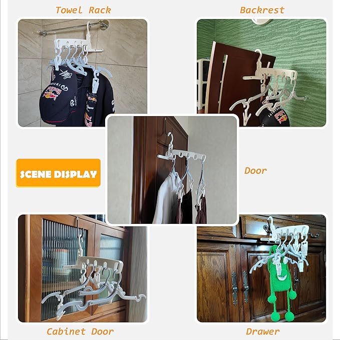 Over The Door Hooks Hanger, Foldable Portable Folding Hangers, Hanging Rack