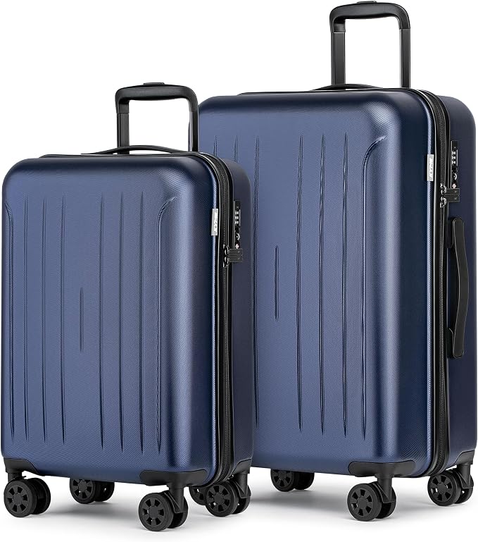 KYME Suitcase Hardshell With Double Spinner Wheels, PC+ABS TSA Lock Travel
