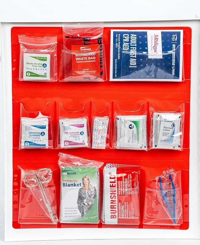 3-Shelf Metal 1st Aid Cabinet Class A, Large Capacity First Aid Wall Mount