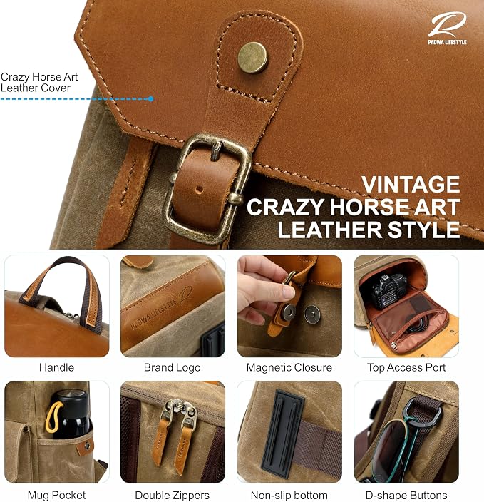 Padwa Lifestyle Khaki Camera Backpack