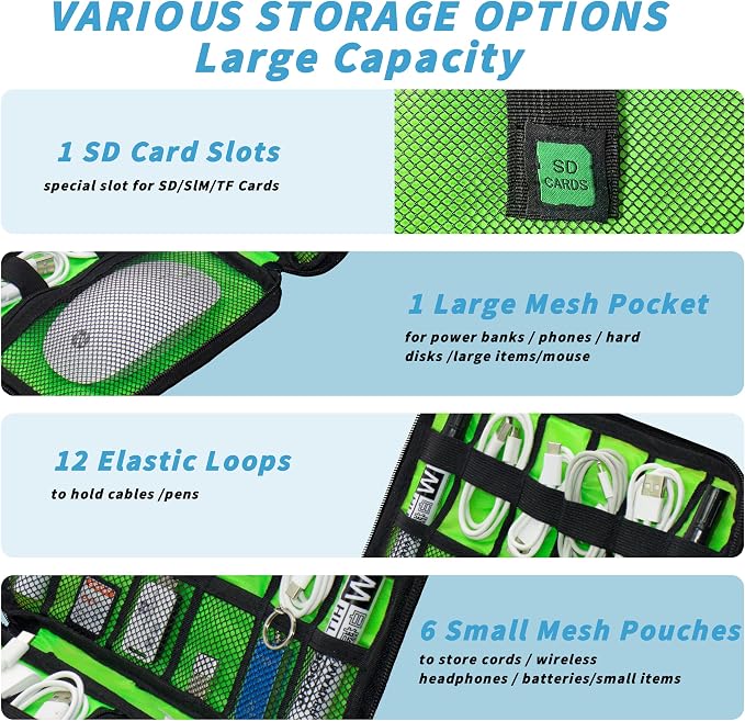 Electronics Organizer, Portable Cable Organizer Bags, Travel Electronic