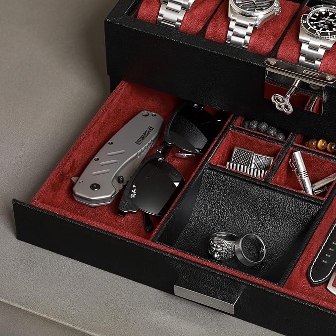 ROTHWELL 10-Slot Watch Box in Leather