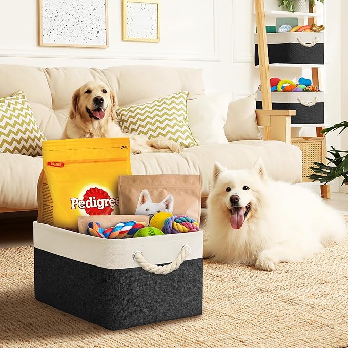 SIMPLE HOUSEWARE Large Fabric Storage Bin, 15.7" x 12"