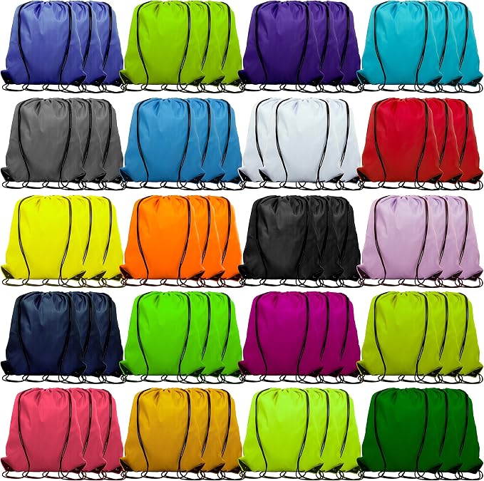 60 Pieces Drawstring Backpack Bags Sports Sackpack Bulk Cinch Gym Bag