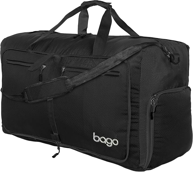 Bago Foldable Duffel Bags for Traveling Women & Men - 60L Medium Packable