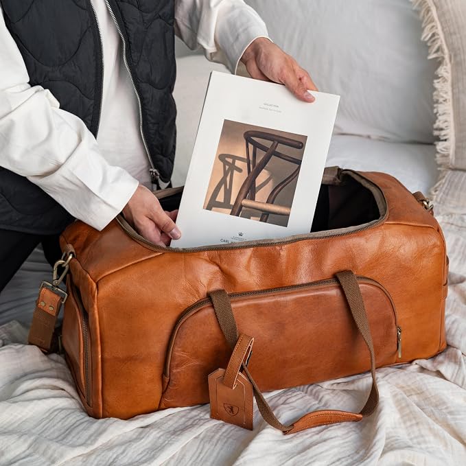 Berliner Bags Vintage Genuine Leather Duffle Denver XL