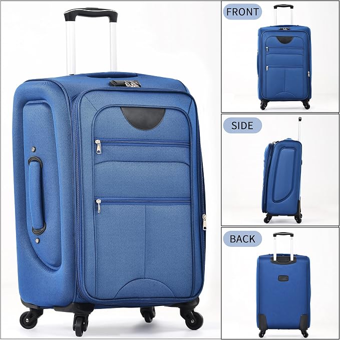 Merax Softside Luggage Set Softshell Lightweight 3 Piece Spinner Suitcase