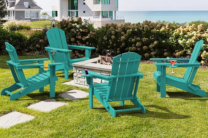 SERWALL Adirondack Chair with Cup Holders