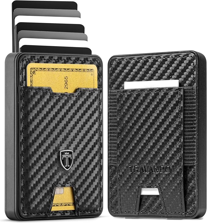 TRAVANDO Swype Slim Wallet for Men Metal RFID Blocking Mens Wallet Card Case