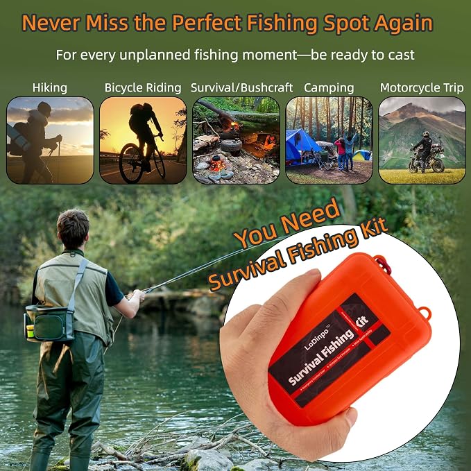 Mini Survival Fishing Kit Small Emergency Fishing TackleBox Pocket Outdoor