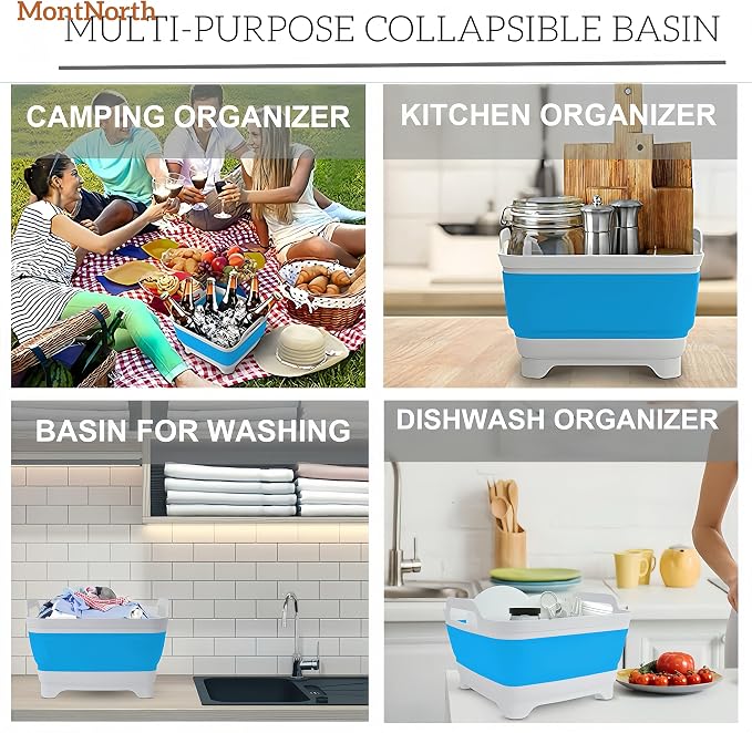 Collapsible Wash Basin 9L, Foldable Dish Tub