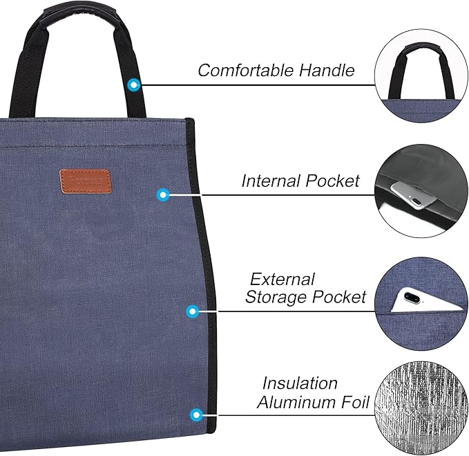 Lunch Bags for Women Insulated Reusable Lunch Tote