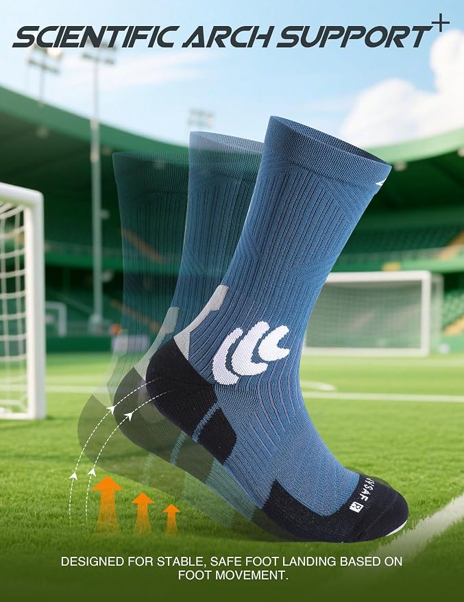 Men's Compression Running Socks: Coolmax Athletic Crew Socks Moisture Wicking