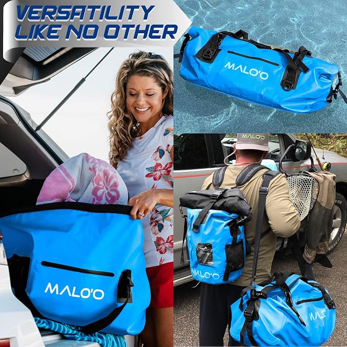 Malo'o Waterproof Dry Bag Duffel 40L/60L/100L, Roll Top Duffel Keeps Gear Dry