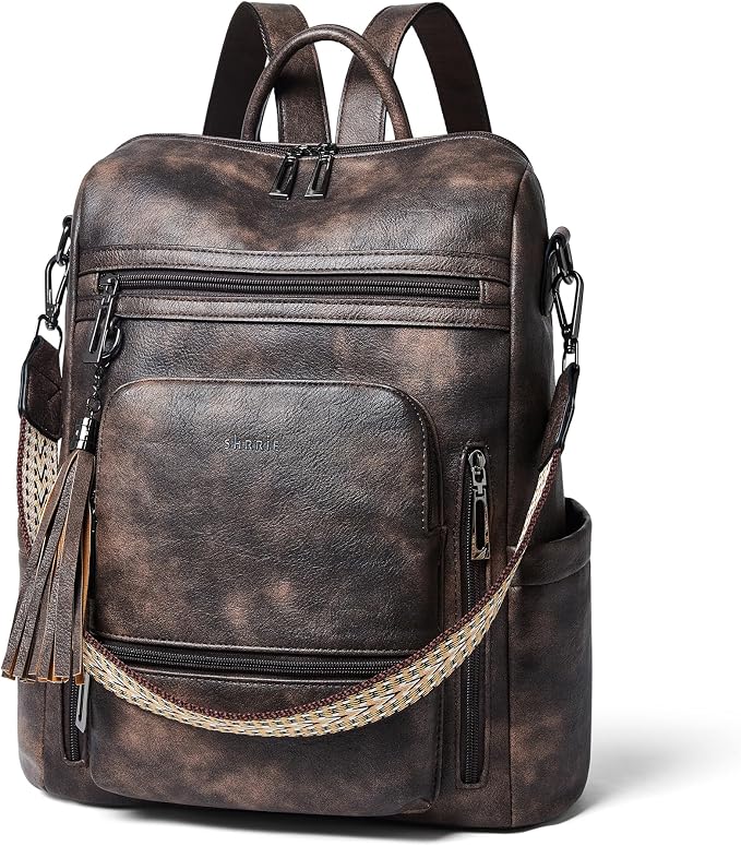 Shrrie Vegan Leather Laptop Backpack