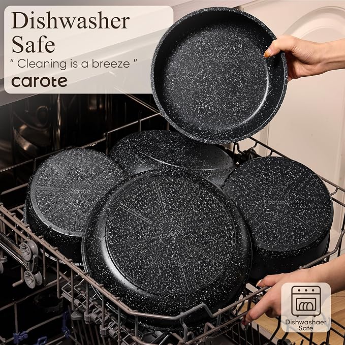 CAROTE 17pcs Pots and Pans Non Stick, Cookware Sets Detachable Handle,