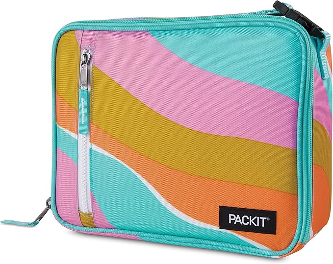 PackIt Freezable Classic Lunch Box, Retro Wave, Built