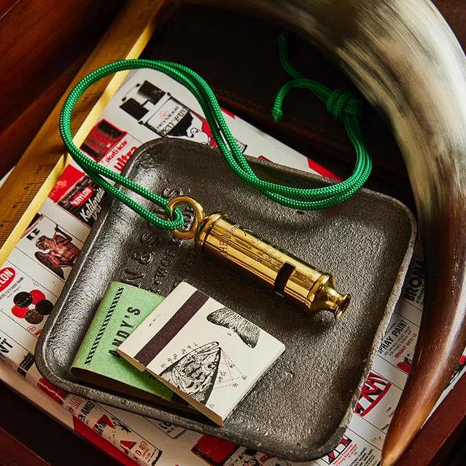 Brass Whistle with Keychain Ring