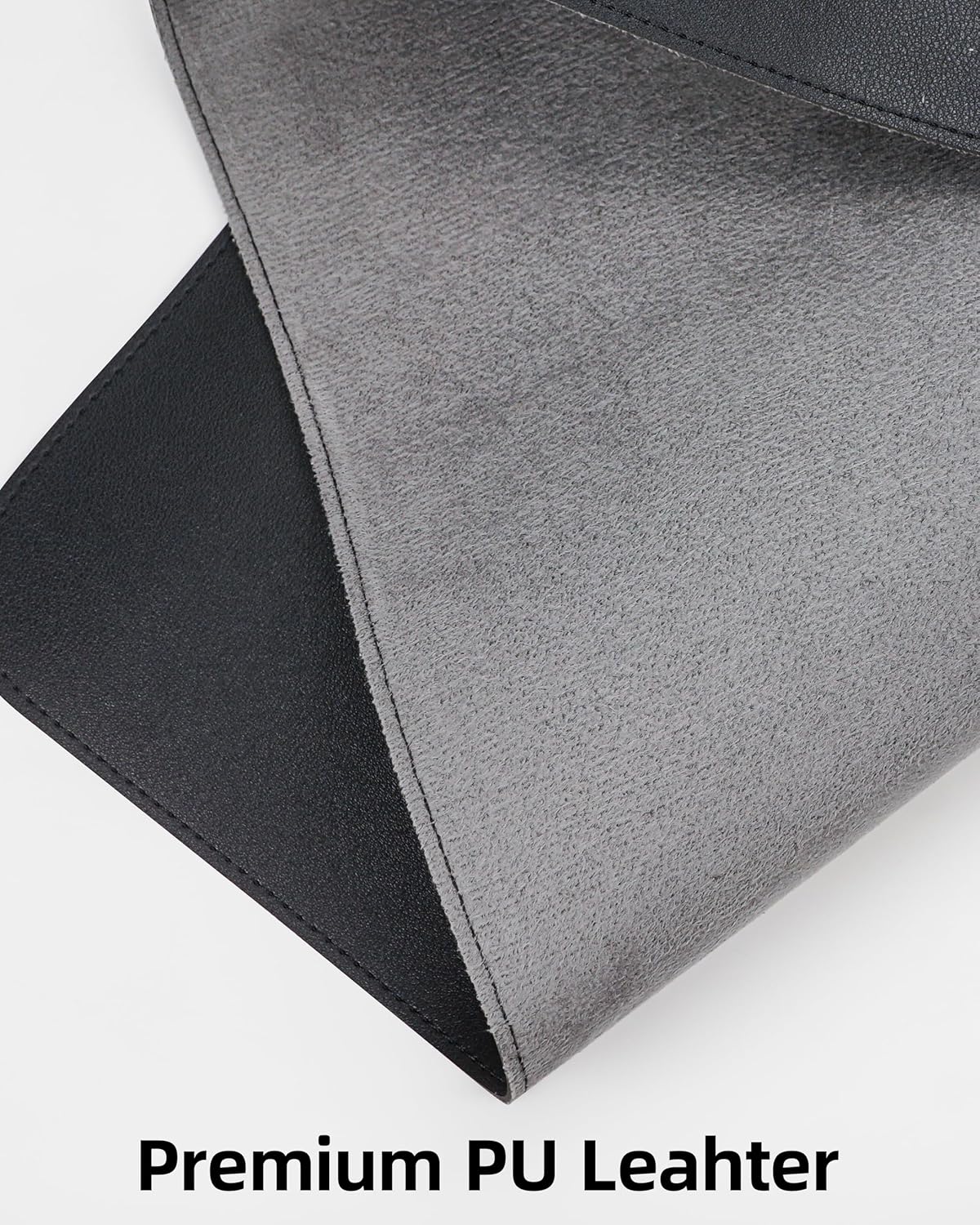 Large Desk Pad Mat - Waterproof Mouse Pad & Desk Protector, Non-Slip XL PU Leather Gaming Mat for Keyboard/Mouse, Stitched Edge with Ergonomic Support, 47"x17" (Black)