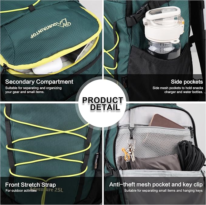 MOUNTAINTOP Hiking Backpack, 25L Camping Backpack, Men Women Hiking Daypack