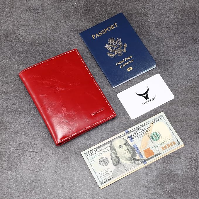 HISCOW Italian Leather Passport Holder
