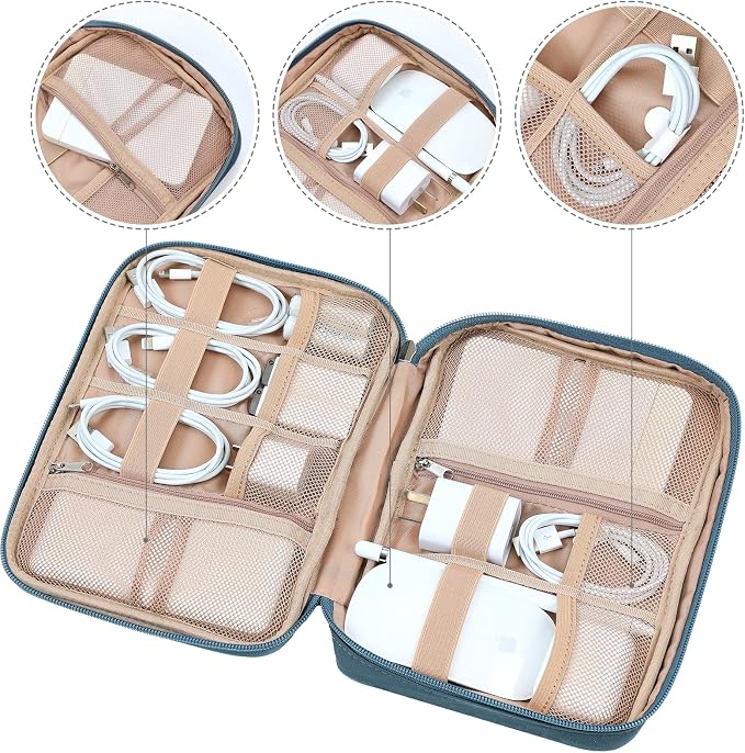 NISHEL Travel Cord Organizer Case, Tech Electronic Bag, Essentials