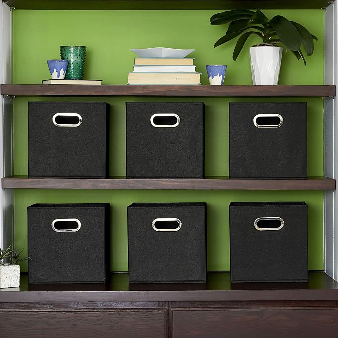 Household Essentials 80-1 Foldable Fabric Storage Bins | Set of 6 Cubby Cubes