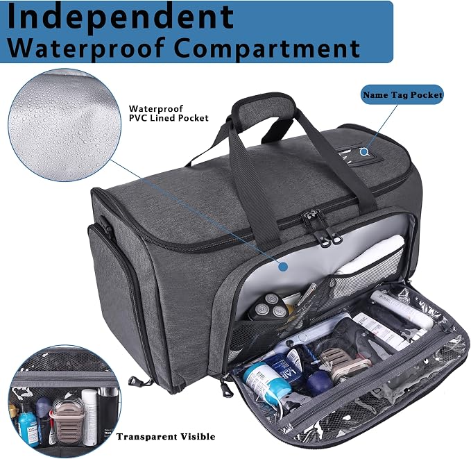 Garment Duffle Bags for Travel, YKK Zippers Carry On Convertible Suit Bag