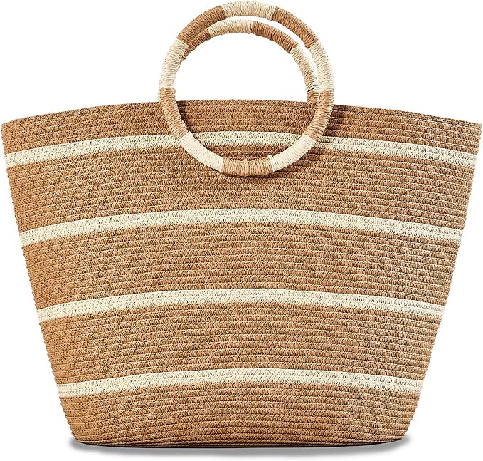 Beach Bags for Women Straw Tote Bag Summer Beach Bag Large Woven Straw Tote for