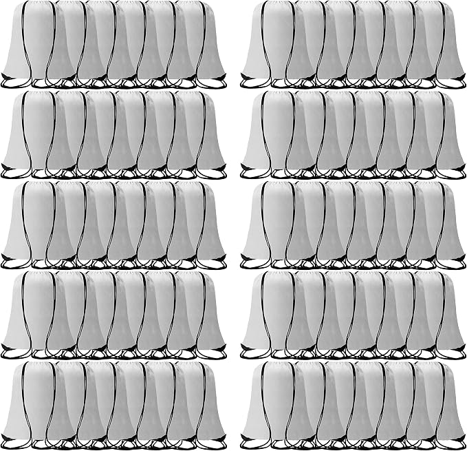 60 Pieces Drawstring Backpack Bags Sports Sackpack Bulk Cinch Gym Bag
