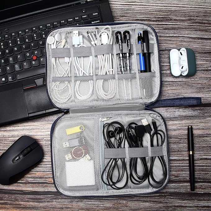 SELLYFELLY Travel Electronics Organizer Portable Cable Organizer Bag