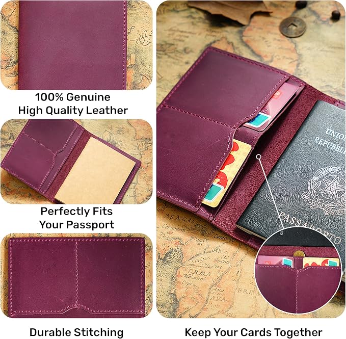 HIFA Leather Passport Holder, Handmade Passport Cover