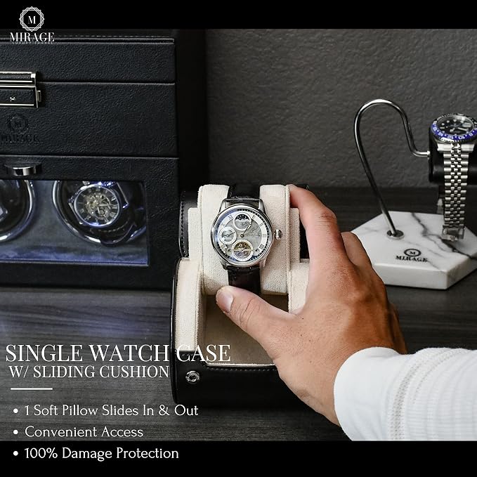 Black/Ivory - 1 Watch Travel Case