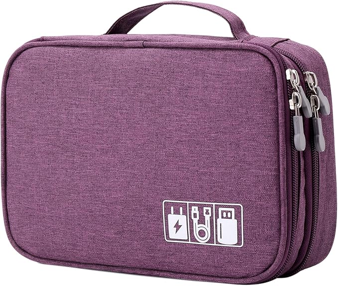 MIRLEWAIY Travel Electronics Organizer Soft Case Small Electronic Accessories