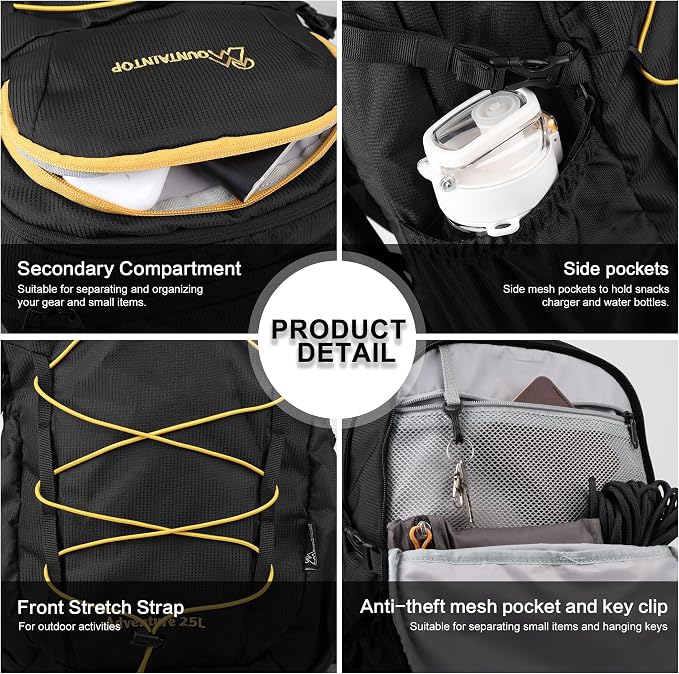 MOUNTAINTOP Hiking Backpack, 25L Camping Backpack, Men Women Hiking Daypack