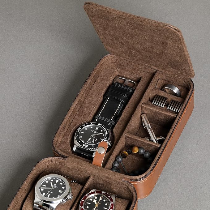 ROTHWELL 5 Watch Travel Case Storage Organizer